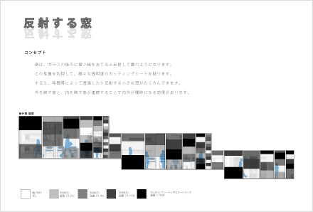 反射する窓